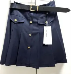 【新品タグ付き】LILY BROWN ベルト付きプリーツスカート ネイビーのサムネイル