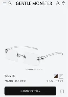 GENTLE MONSTER Tetra 02 リムレスメガネのサムネイル