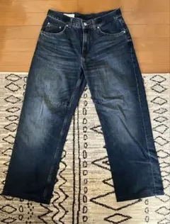 ZARA ダークブルー ワイドレッグデニム USA31