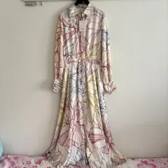 新品☆FRNCH ロングワンピース マルチカラー 花柄 長袖のサムネイル