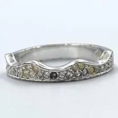 良品　スワロフスキー　SWAROVSKI リング　シルバー　ウェーブ Mサイズ