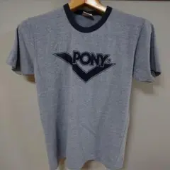 【PONY】USA製 90's リンガーTシャツ ブルー Mサイズのサムネイル
