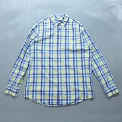 CHAPS RALPH LAUREN 美品 A0777 長袖シャツ L 青 白
