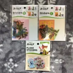 ズートピア ステッカーセット 3枚入り + フレークステッカー 40枚入り