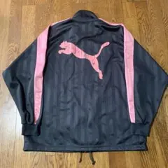 PUMA ストライプ ジャージ Lサイズ ブラック/ピンク