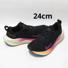 24cm 黒 紫 ナイキ リアクトX インフィニティ ラン 4 レディース