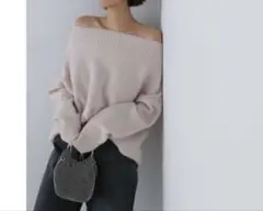 専用　NATURAL BEAUTY BASIC オフショルダー ニット ピンク