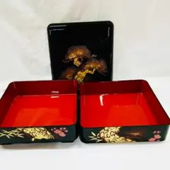 【新品・未使用】漆器の二段重箱