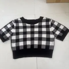 INGNI チェック柄 半袖ニット