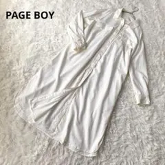 ページボーイ シャツワンピース 【F】 ロング丈 アイボリー 羽織り レーヨン混