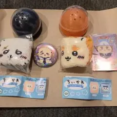 新品ちいかわもこもこポーチ2 ラッコ先生　シーサー 缶バッヂ ちいかわウエハース