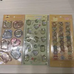 ポムポムプリン シール 3シート　ウォーターシールストーンシールおはじきシール