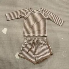【新品未使用】Rylee + Cru ストライプ水着＆帽子セット 3-6m