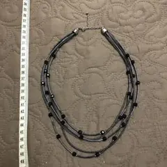 5連ネックレス　黒系