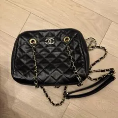 ブラックレザー ショルダーバッグ