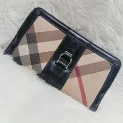 バーバリーブルーレーベル 長財布 ノバチェック 本革 レザー - メルカリ