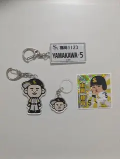 福岡ソフトバンクホークス　ナンバープレート風キーホルダー他　山川穂高のサムネイル