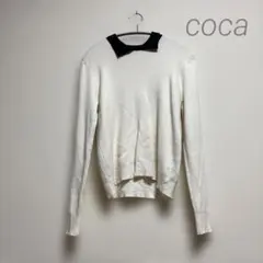 配色ニットポロシャツ レディース coca
