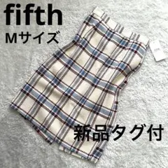【fifth 】新品タグ付 ツィード台形スカート チェック柄生地しっかりMサイズのサムネイル