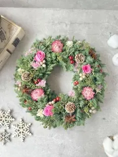 クリスマスピンクのリース