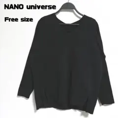 NANO uniners 薄手ニット Fサイズ 黒 レディース ナノユニバース