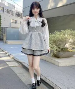 ROJITA☆BIGリボンツイードパンツセットアップ