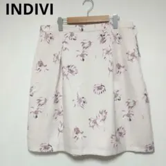 ​【新品タグ付】INDIVIインディヴィ スカート 48大きいサイズ 花柄 5L