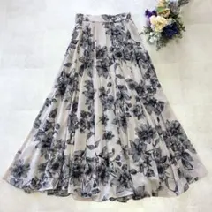 COCODEAL ココディール フロッキーフラワーフレアスカート 24SS