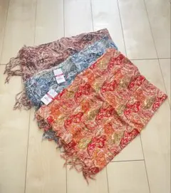 未使用「パシュミナ ストール」 ペイズリー柄　インド