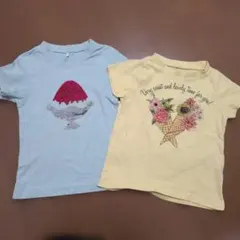 GU　スパンコール半袖Tシャツ　花柄Tシャツ100 まとめ売り