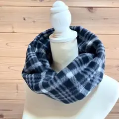 【7】 フリース スヌード チェック　大きめ　ゆったり