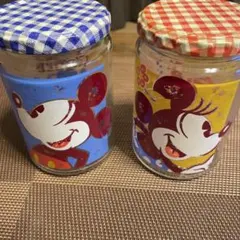 ミッキーマウス・ミニーマウス ガラス瓶 2個セット
