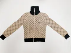 美品【バーバリーブルーレーベル】ノバチェックホース刺繍ジップパーカー 38