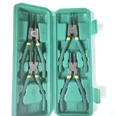 スナップリングプライヤー 4本 工具 修理 分解 曲爪 穴用 プライヤー DIY