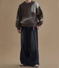 epnok ブラウン系 アブストラクトニットセーター