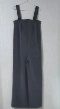 タックサロペットパンツ グレー ワイドレッグ