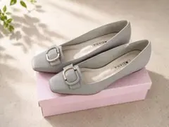 DIANA スクエアトゥパンプス　24.5 新品　ベージュ　アイボリー　低め