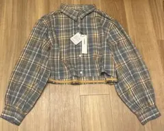 新品完売　CIAOPANIC チャオパニック　ショート丈チェックシャツ　イエロー