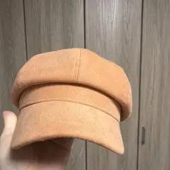 オレンジ ベレー帽 新品未使用 一点物