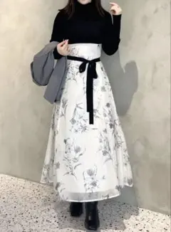 リメイク品　MERCURYDUO フラワードッキングコルセット　ワンピース