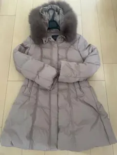 RUIRUE BOUTIQUEフォックスファーバッスルスタイルダウンコートリボン