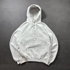 L.L.Bean×Russell 90s ヘンリーネック 杢グレーパーカー 古着