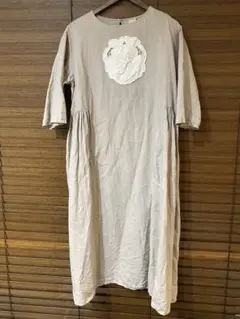TSUHARU 森柄総刺繍キャミワンピース モカ - メルカリ