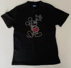 【Disney 】ミッキーマウス ラインストーン Tシャツ ブラックのサムネイル