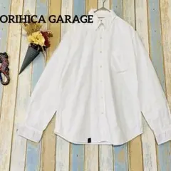【ORIHICA 】GARAGEメンズ 長袖シャツ ホワイト バイカラー　Lのサムネイル