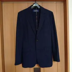 ナノ・ユニバース　ネイビー 　シアサッカー　テーラードジャケット　ダメリーノ　S