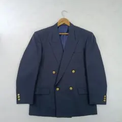 【希少】vintage 金ボタン ダブルジャケット ピークドラペル ネイビー M