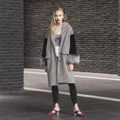 ENVYM ファースリーブコート ツイード ロングコート