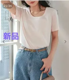 神戸レタス★新品★『汗じみ防止&UVカット』深Uネック半袖Tシャツのサムネイル