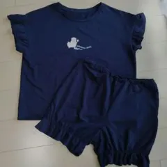 GU × おぱんちゅうさぎ フリルラウンジセット XL　ネイビールームウェアのサムネイル